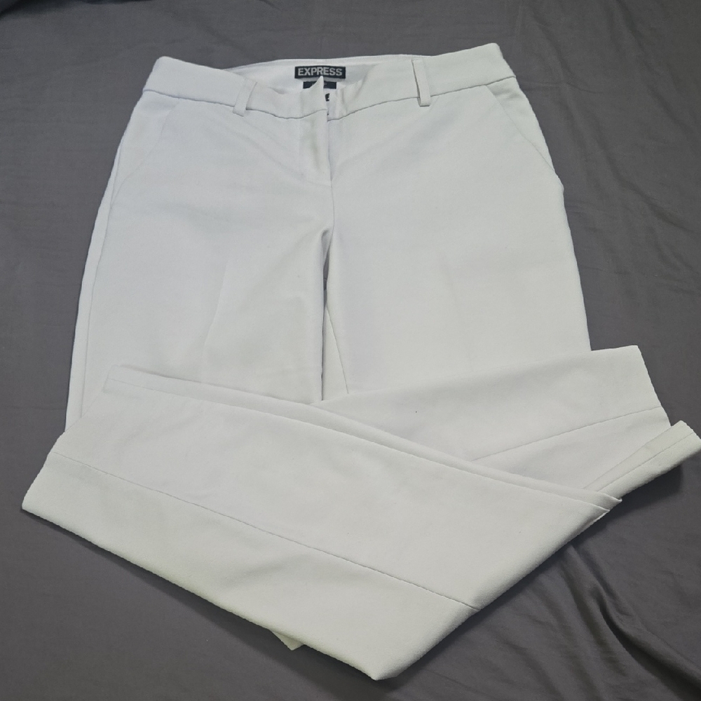 Express Crisp White Ankle Length Trousers
